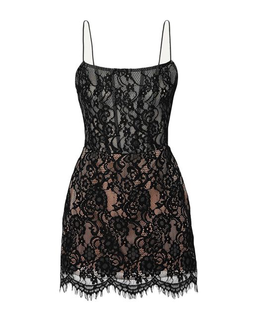 Rasario Black Lace Mini Dress