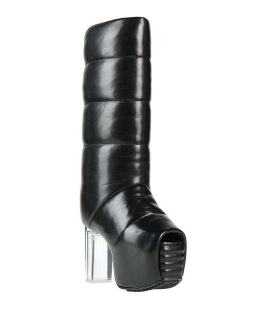 Rick Owens Black Boot Leather