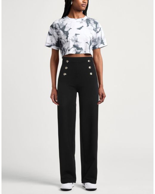 Gaelle Paris Black Pants Rayon, Polyamide, Elastane