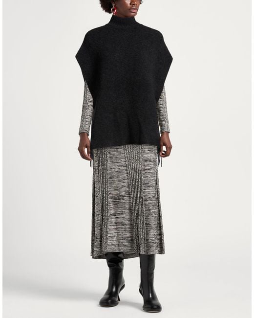 Maliparmi Black Charcoal Turtleneck Wool, Polyamide, Elastane