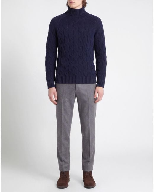 Gran Sasso Blue Turtleneck Virgin Wool for men