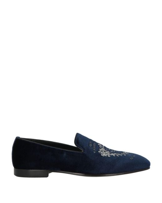 Giovanni Conti Blue Loafers Textile Fibers for men