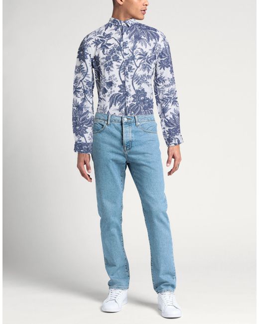 40weft Blue Shirt Linen for men