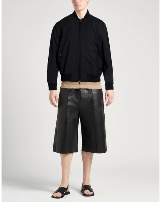 Paolo Pecora Black Jacket Polyester, Wool, Elastane for men