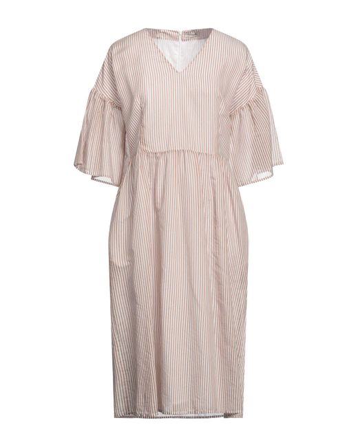 Cappellini By Peserico Pink Camel Midi Dress Cotton, Silk, Viscose