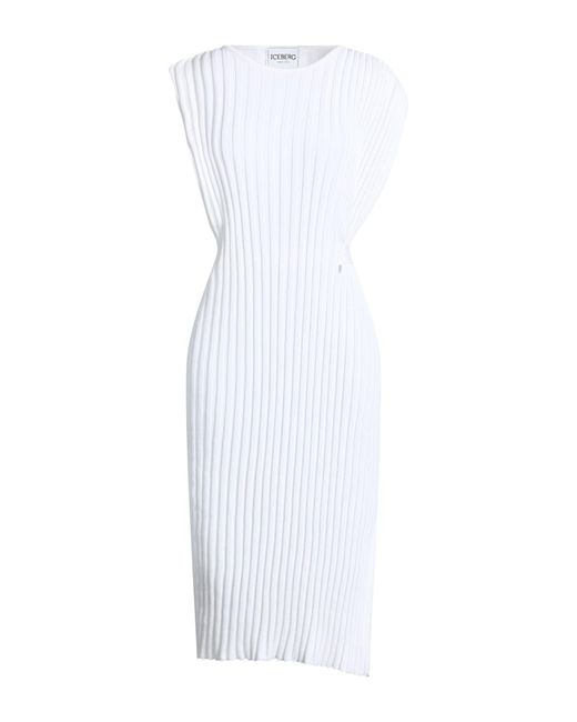 Iceberg White Midi Dress Cotton