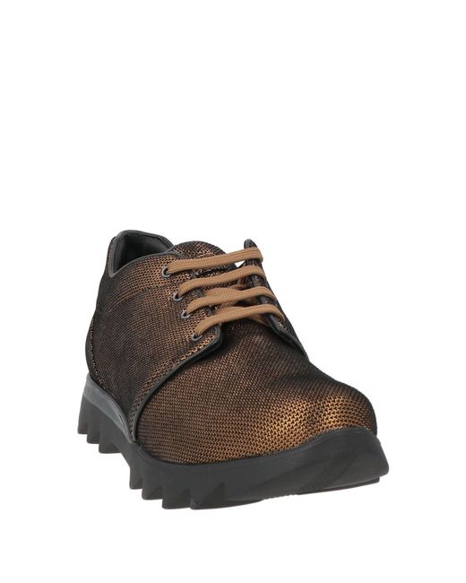 Stonefly Brown Lace-Up Shoes Textile Fibers