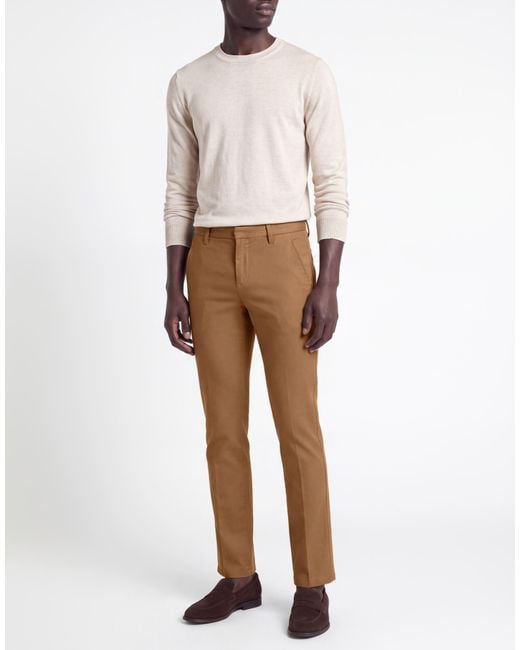 Dondup Natural Camel Pants Cotton, Elastane for men