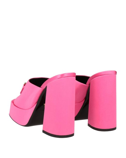 Versace Pink Fuchsia Sandals Textile Fibers