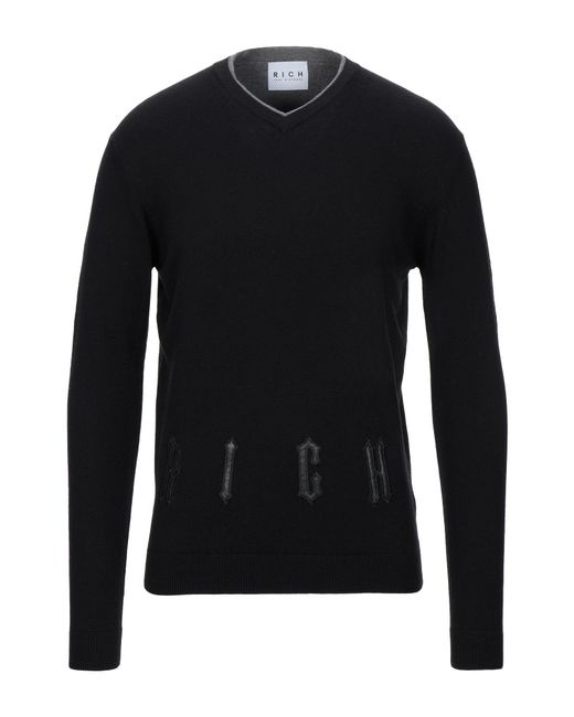 John Richmond Cotton Sweater in Black for Men - Lyst