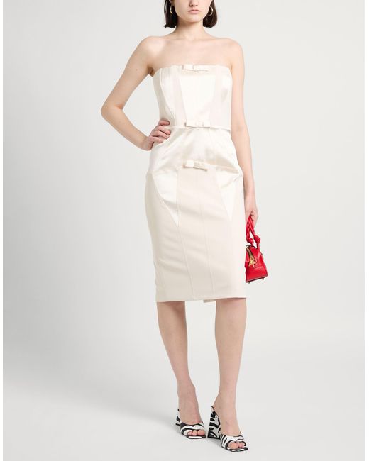 Elisabetta Franchi White Midi-Kleid