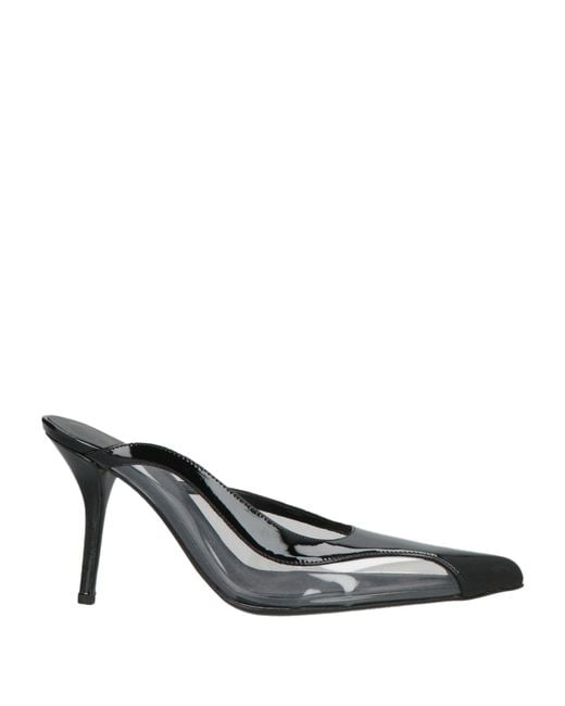 Gia Borghini Gray Mules & Clogs Synthetic Fibers
