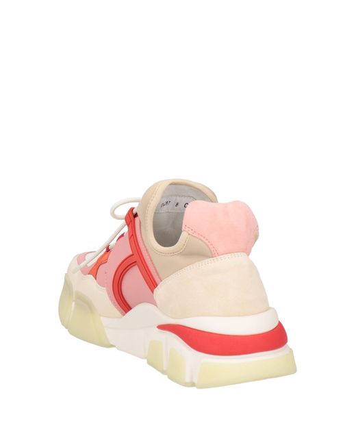 Ferragamo Pink Sneakers Soft Leather, Textile Fibers