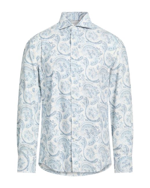 Brunello Cucinelli Blue Shirt Cotton for men