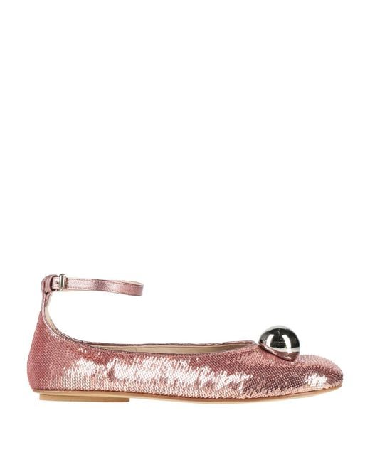 Elena Iachi Pink Ballet Flats Synthetic Material
