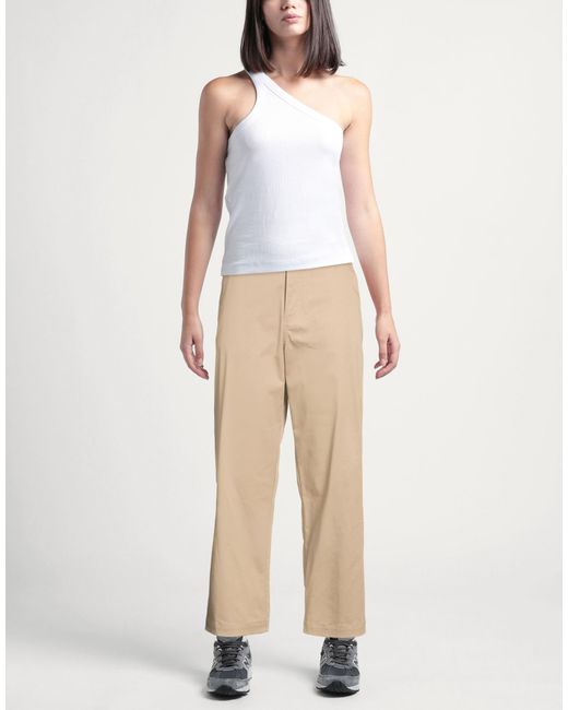 THE M.. Natural Taupe Pants Cotton, Elastane
