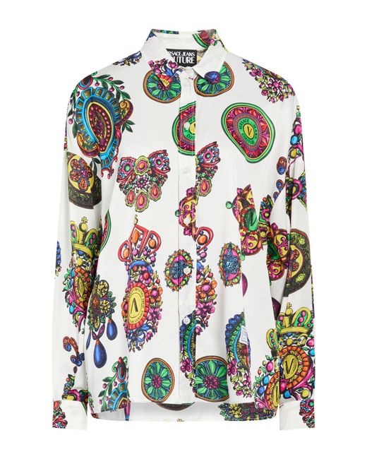 Versace Jeans Couture White Shirt Viscose