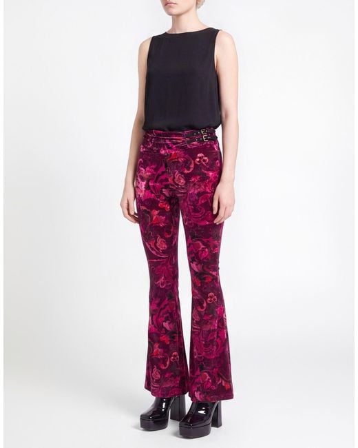Versace Jeans Couture Red Pants Polyester, Elastane