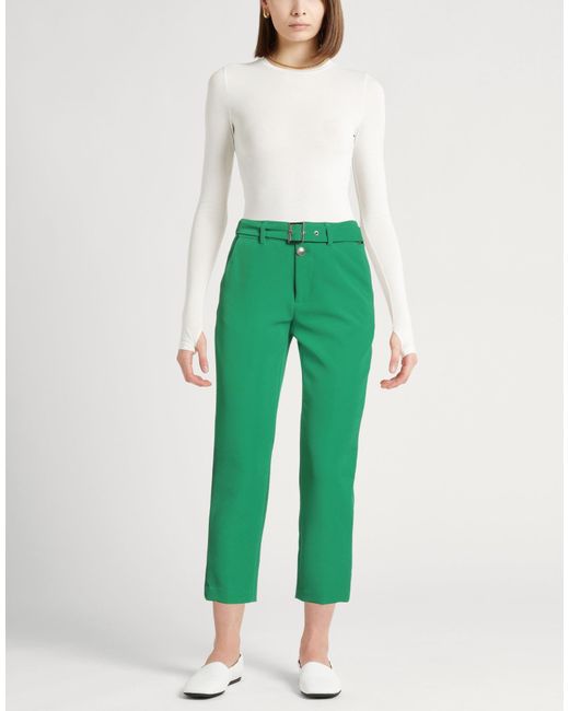 Liu Jo Green Pants Polyester, Elastane