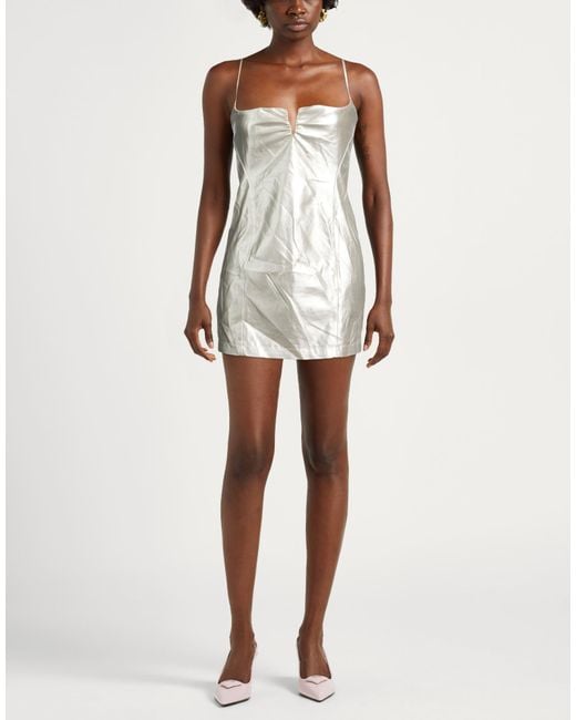 HUGO White Mini Dress Polyester, Polyurethane