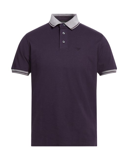 Emporio Armani Blue Polo Shirt Cotton for men