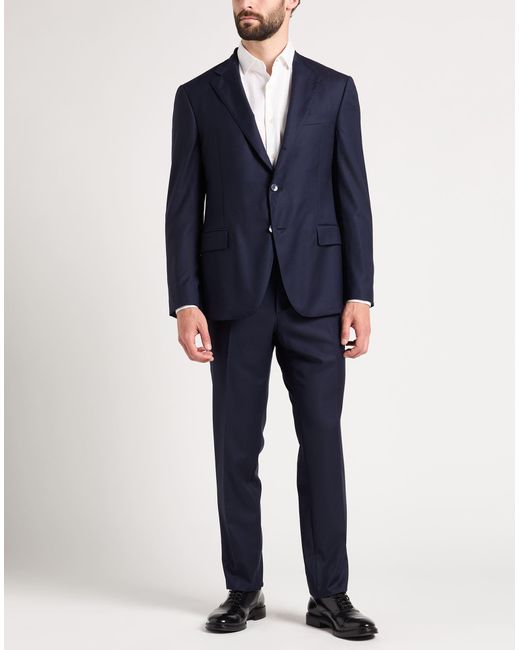 Luigi Bianchi Blue Midnight Suit Virgin Wool, Elastane for men
