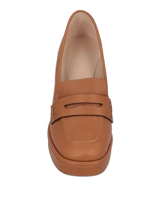 Roberto Del Carlo Brown Tan Loafers Leather
