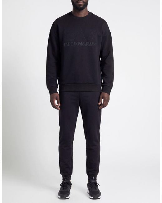 EA7 Blue Sweatshirt Cotton, Elastane for men