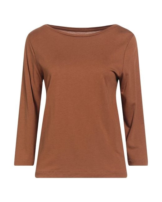 Majestic Filatures Brown Camel T-Shirt Lyocell, Organic Cotton
