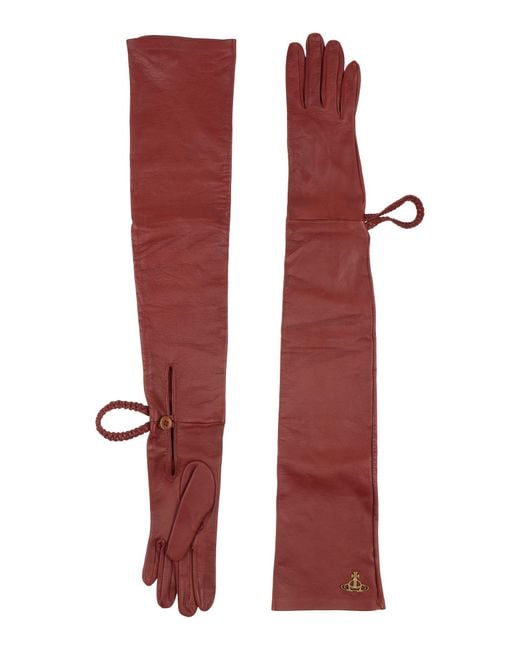 Vivienne Westwood Red Gloves Leather