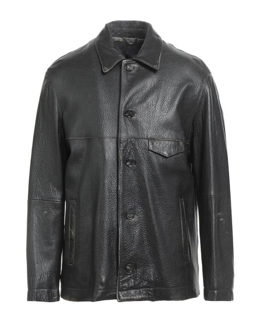 Giorgio Brato Black Jacket Leather for men