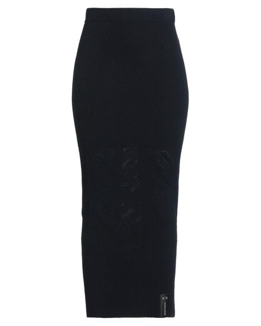 ARMANI EXCHANGE Black Midi Skirt Cotton