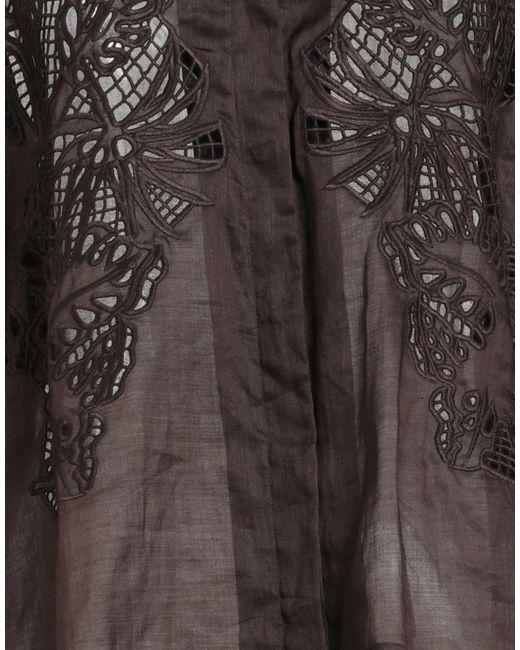 Max Mara Brown Dark Shirt Ramie