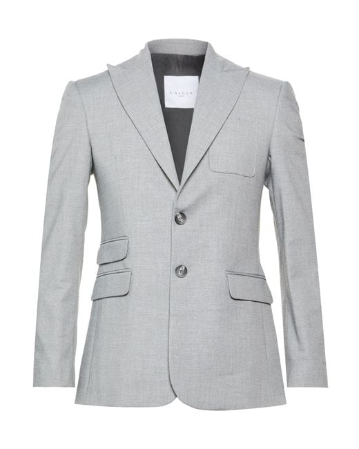 Gaelle Paris Gray Blazer Polyester, Viscose, Elastane for men