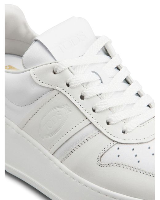 Tod's White Sneakers mit runder Kappe