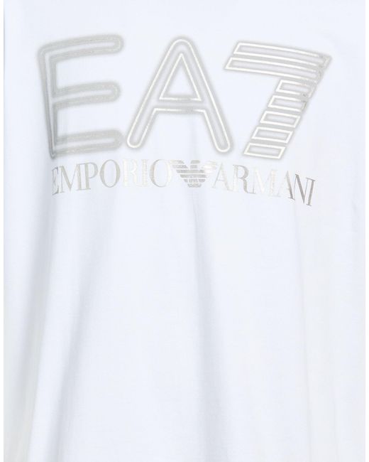 EA7 White T-Shirt Cotton, Elastane for men