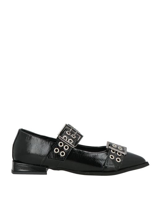 Divine Follie Black Ballet Flats Leather