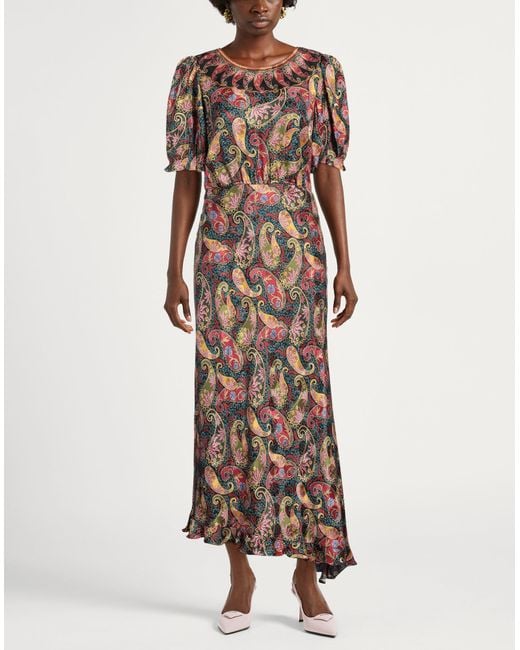 Saloni Brown Maxi-Kleid