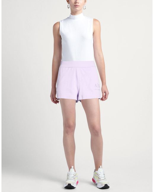 ARMANI EXCHANGE Purple Lilac Shorts & Bermuda Shorts Cotton, Elastane