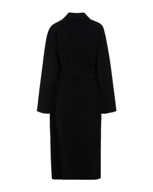 Ferragamo Black Coat Virgin Wool, Silk