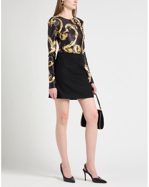 Versace Jeans Couture Black Bodysuit Polyester, Elastane