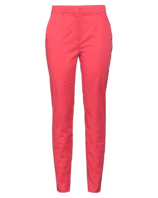 Max Mara Red Pants Cotton, Elastane