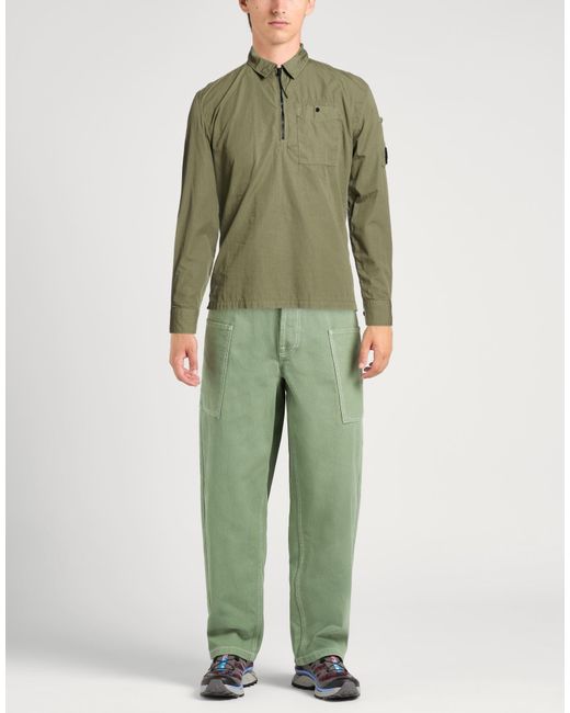 C P Company Green Military Shirt Cotton for men