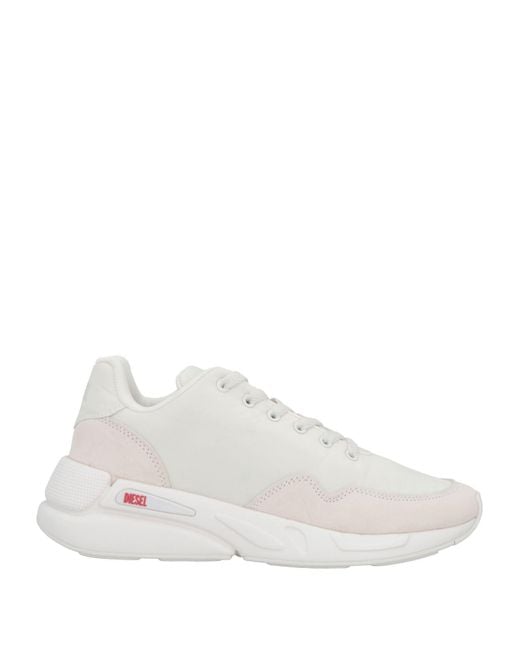 DIESEL White Sneakers Polyamide, Leather for men