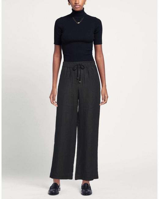 Le Tricot Perugia Black Pants Linen