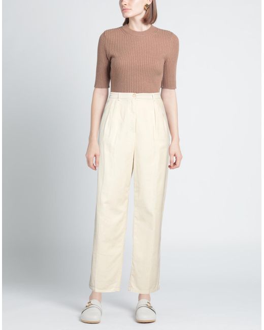 Semicouture White Cropped Pants