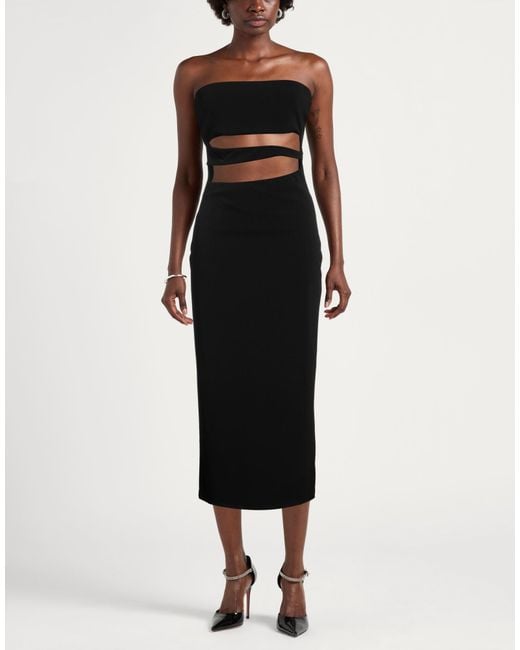 ViCOLO Black Midi Dress Polyester, Elastane
