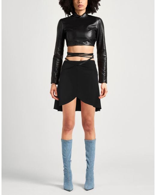 Courreges Black Mini Skirt Viscose, Elastane