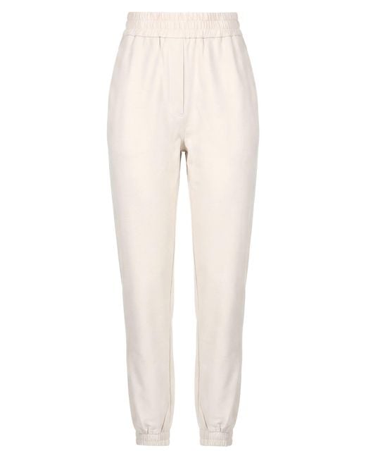 Brunello Cucinelli White Pants Cotton, Elastane, Acetate, Silk