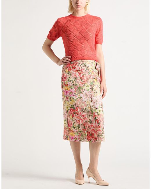 Momoní Pink Midi Skirt Viscose, Cotton, Polyamide